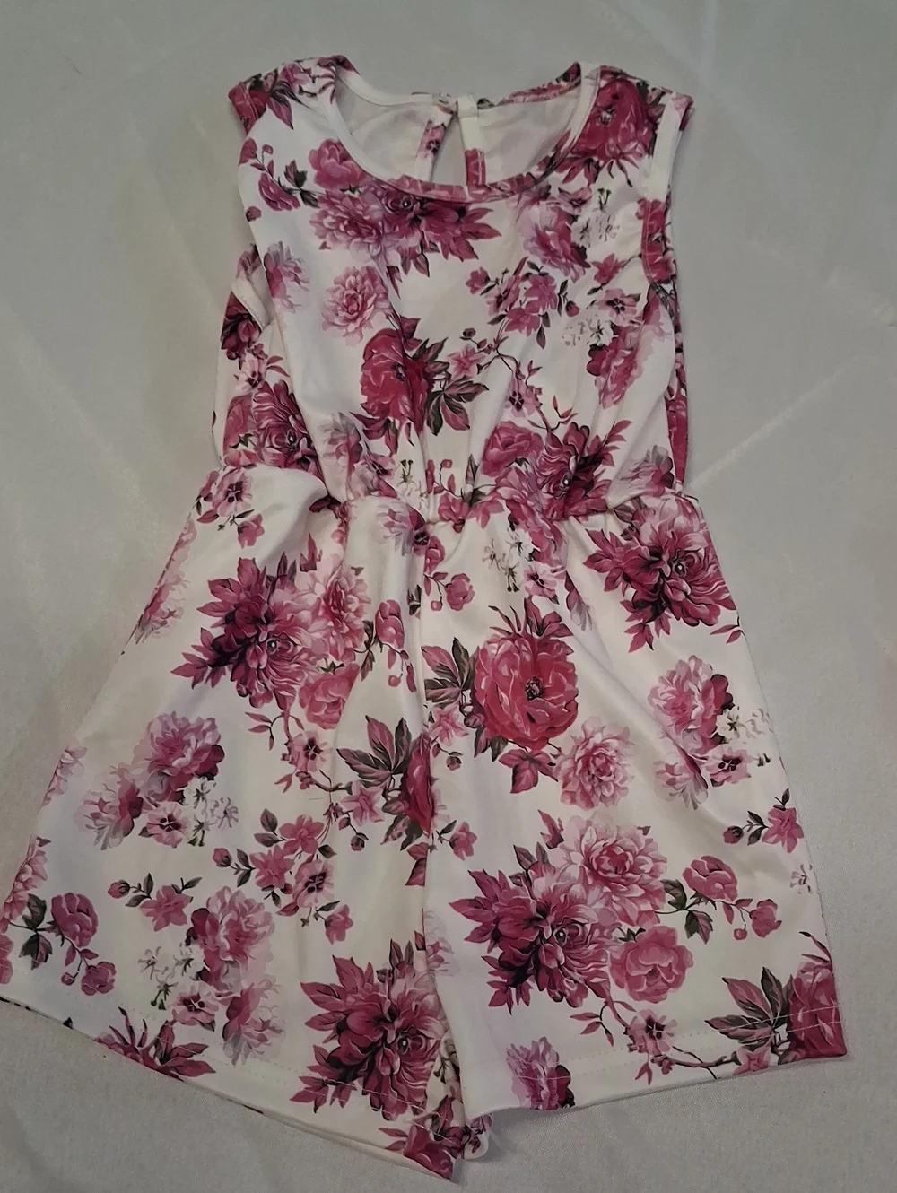NWOT Girls Floral Romper & Pink Heart Romper Set -